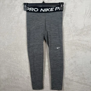 Nike Pro Dri-Fit Leggings Damen Größe Small grau schwarz Mesh-Einsatz kurz mittelhoch - Bild 1 von 9