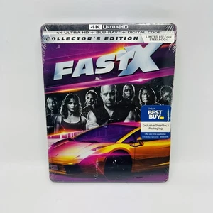 NIP Fast X 4K Steelbook (4K UHD + Blu-ray) Best Buy Exclusive Dents - Foto 1 di 5