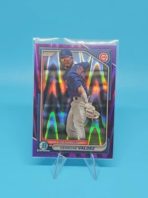 2024 Bowman - Chrome Prospects Derniche Valdez #BCP-7 Purple Raywave 232/250 - Image 1 of 2