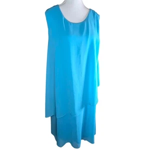 Soft Environment Damen Gr. XL Ocean Drive Kleid in Atlasblau Neu mit Etikett $ 120 - Bild 1 von 9