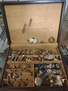 Vintage Lot Men's Womens Jewelry Cuff Links Tie Pins Tacks Button Watches Etc - Picture 1 of 10