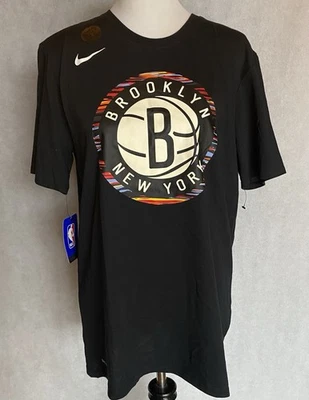 NIKE NBA Brooklyn Nets Size L City Edition Graphic Short Slv T-Shirt Mens NEW - Image 1 of 4