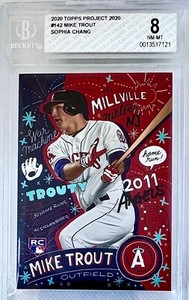 Topps Project 2020 Mike Trout #142 Sophia Chang BGS 8 Low Pop & Limited PR