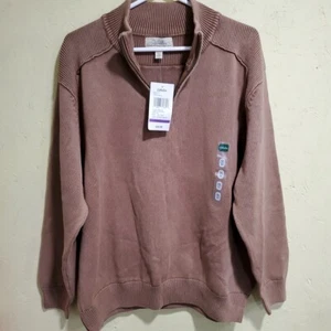 Cabelas 1/4 Zip Sweater Mens 2XL Reg Antique Brass Vintage Color NWT - Picture 1 of 7
