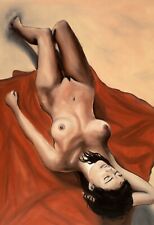 Limited edition Signed Print from Original painting. 19x13''  nude erotic beach