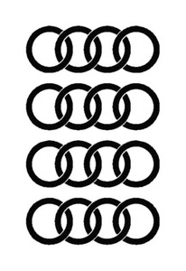 4 adesivi decalcomanie ad anello. Tuta Audi tt a4 a1 s4 s5 rs4 rs5 a3 s3 rs3 a6 s6 rs6 - Foto 1 di 2