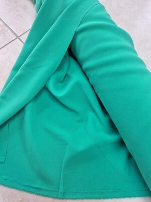 French crepe dress fabric, green colour,  width is 1 mtr 50 cm, price per mtr - Image 1 of 4