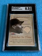 2001 Fleer Tradition Stitches In Time Material Roy Campanella Bat Relic