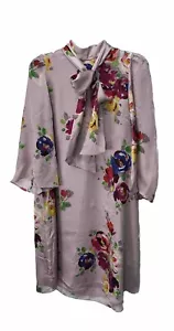 Nuevo con etiquetas Vestido Kate Spade Mujer Talla 10 Raro Rosas Cuello Corbata de Seda Floral Agotado Defectos - Imagen 1 de 10