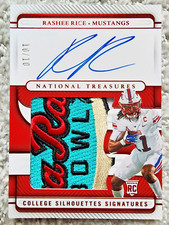 2023 Rashee Rice National Treasures Collegiate Bowl Logo Patch Auto RC SSP /10