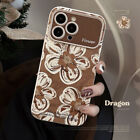 Phone Case Oil Painting Brown Flowers Cover For iPhone 15 14 13 12 11 Pro Max