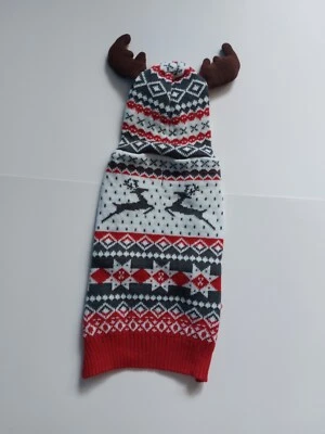 Свитер праздничный для собаки с оленями и большой размер - Изображение 1 из 4