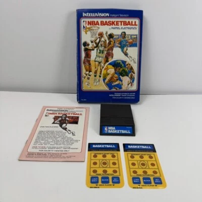 Vintage Intellivision NBA Basketball Game 1980 CIB Tested Complete w/ Overlays - Image 1 of 4