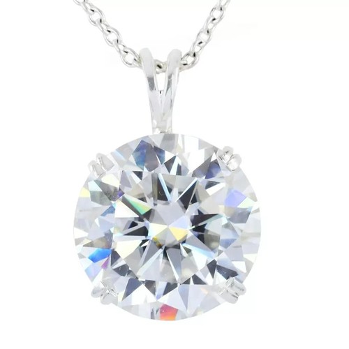 OFF WHITE RARO ciondolo solitario con diamanti trattati bianco sporco certificato 20 ct in argento 925