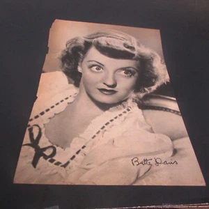 VINTAGE BETTE DAVIS - GANZSEITIGER MAGAZINDRUCK - SEHR GUT - Bild 1 von 1