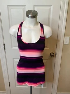 Lululemon Punk Purple Striped Racerback Tank Top, Size 4 - Picture 1 of 6