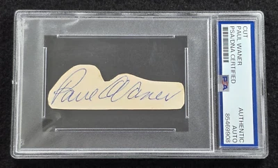 PAUL WANER Cut Signature-HALL OF FAME-PIRATES-BRAVES-YANKESS-PSA - Image 1 of 4