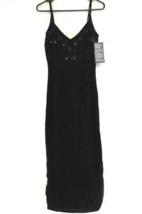 Rampage Black Evening Gown Size 5 Silk Beaded Dress with Tags Missing Beads - Picture 1 of 5