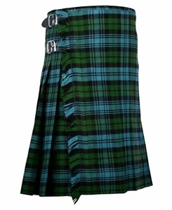 Campbell Ancient Tartan Kilt || 8 Yard Handmade 16oz Traditional Kilt 24" drop - Picture 1 of 2
