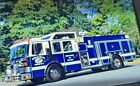 1992 Fire Truck Photo Slide Spring Valley NY Rockland Co Blue Engine Co. 1 Colum