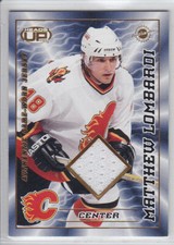 2003-04 PACIFIC HEADS UP MATTHEW LOMBARDI RC JERSEY #6 Rookie Game Used Flames