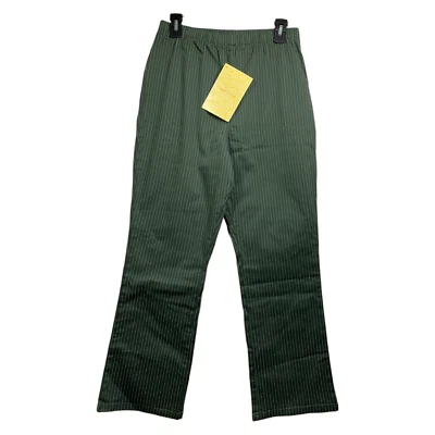 Denim & Co. Stretch Petite Pinstripe Bootcut Leggings Sz PL (14-16) DARK OLIVE - Image 1 of 2