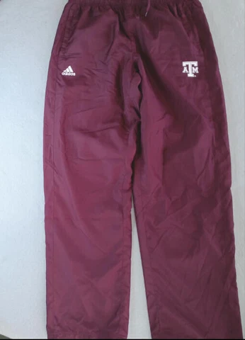 Adidas Texas A&M Lined Winbreaker Pants Large ClimaLite Maroon Track Exercise Cover