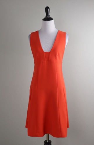 Abito a tubino T ALEXANDER WANG $450 arancione tinta unita grembiule cinturino foderato in crepe taglia 2