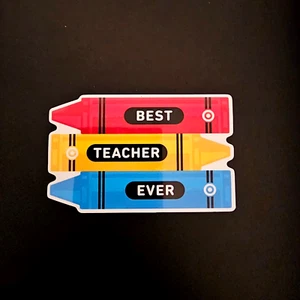 Target Best Teacher Ever DIE CUT PLASTIC NEW COLLECTIBLE GIFT CARD $0 #2146 - Picture 1 of 1