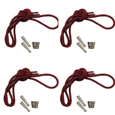 Blank Bolo Tie Kit Standard Slide Textured Tip Maroon Cord Silver Tone 4 - image 1 of 4
