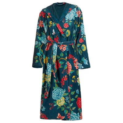 Bademantel Blumen Blüten PiP Studio Good Evening Blau Sauna Geblümt Frottier - Bild 1 von 4
