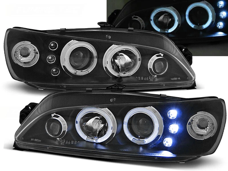 PEUGEOT 306 1997 1998 1999 2000 2001 LPPE17 HEADLIGHTS HALO PROJECTOR BLACK - Image 1 of 1