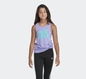 New Adidas Originals Tie-Front Tank Top Kids Purple Sz XL (16) Style AA4975 - Picture 1 of 6