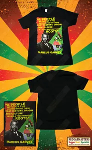 MARCUS GARVEY KNOW YOUR HISTORY BLACK T-SHIRT PLAIN BACK ROOTS RASTA REGGAE 068 - Picture 1 of 3
