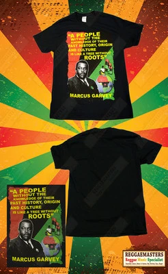 MARCUS GARVEY KNOW YOUR HISTORY BLACK T-SHIRT PLAIN BACK ROOTS RASTA REGGAE 068