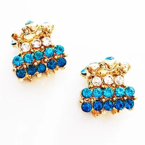 USA SELLER Hair Claw Rhinestone Crystal Hair Clip Hairpin PARTY GIFT Blue - Picture 1 of 3