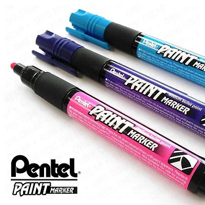 Marcador de tinta para celulose Pentel - MMP20 - Conjunto de 3 - Rosa, roxo, azul claro - Imagem 1 de 4