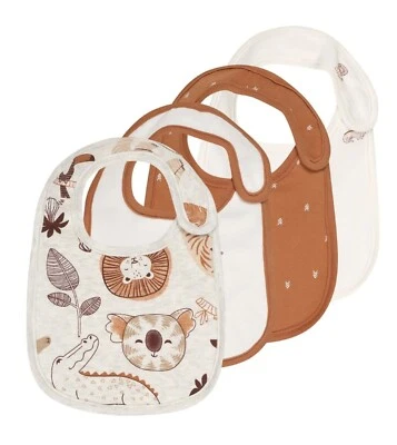 Paquete de 4 baberos Carter's Baby Boy "Hey Cutie" blanco/marrón Foto 1 de 4