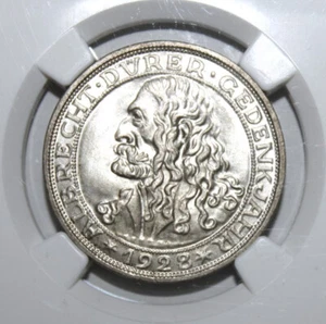 S11 - Germany 3 Mark 1928-D NGC MS-64 Brilliant Unc Silver Coin - Albrecht Durer - Picture 1 of 4