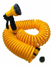 Tubo pistola per acqua in gomma a spirale da giardino allungabile fino a 15 mt