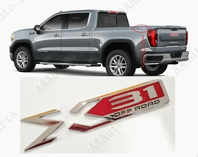 1件装镀铬2019-2023 GMC Sierra 1500 X31越野后车身床徽章原始设备制造商 — 第 1/4 张图片