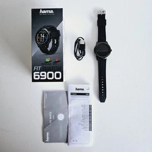 Hama Fit Watch 6900 Smartwatch Fitness GPS Calorie Step Counter Black Tested - Zdjęcie 1 z 15