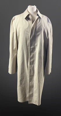 60's Vtg LONDON FOG 40 LONG Maincoats Trench Coat Khaki Removable Liner USA - Image 1 of 4