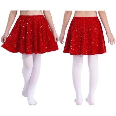 Kids Girls Mini Skirt Latin Dancewear Elastic Waistband Performance Cosplay - Image 1 of 4