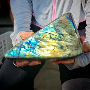 4,62LB TOP Labradorite naturale cristallo di quarzo decorazione spectrolite guarigione - Foto 1 di 7