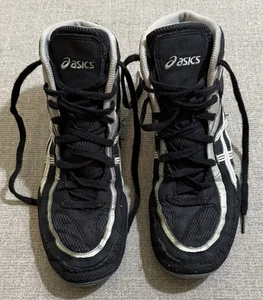 Rare ASICS Split Second VII Wrestling Shoes Sneakers JY802 Mens 12 Black Silver - Picture 1 of 5