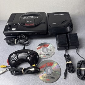 Sega Genesis Model 1 System Console w/ Sega CD 2 Bundle OEM Controller & Cables