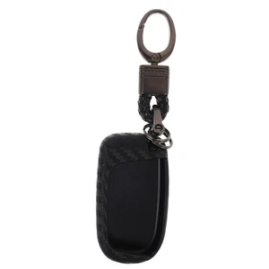  Carbon Fiber Silicone Key Fob Cover Protective Case with Keychain Vehicle Fob - Bild 1 von 12