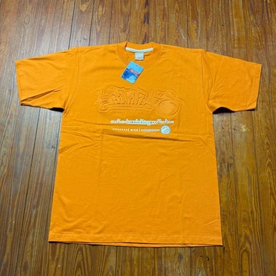 全新 复古 Southpole 衬衫 男式 大号 橙色 Deadstock Urban Hip Hop 涂鸦 — 第 1/4 张图片