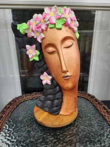 Hand Painted 15" Planter Hula Hawaiian Tropical Planter - LOOK! - Picture 1 of 5